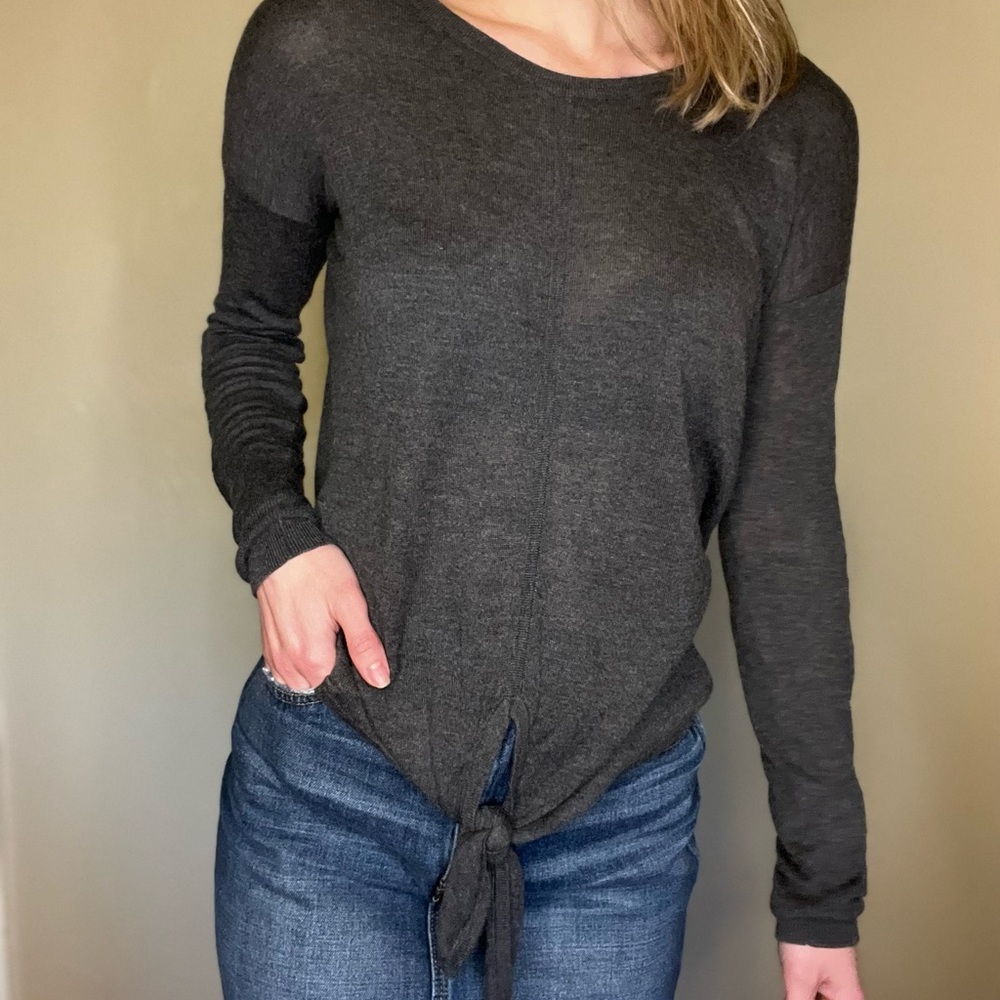 Madewell sweater top tie front